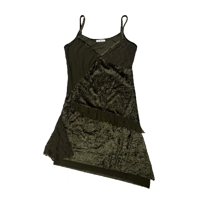 Buy More, Save More Lace & Velvent Splicing Asymmetrical Hem Cami Dress