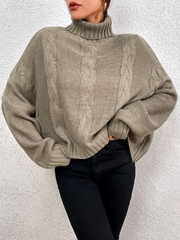 Exclusive Offers Casual Plain Long Sleeve Funnel Neck Regular Women Sweater