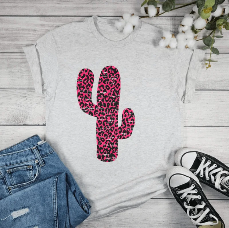 Final Sale Hot Pink Cactus Graphic Tee