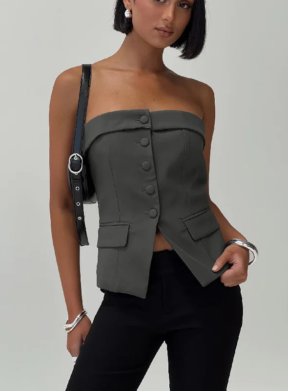 Savings Event Change It Up Strapless Top Grey