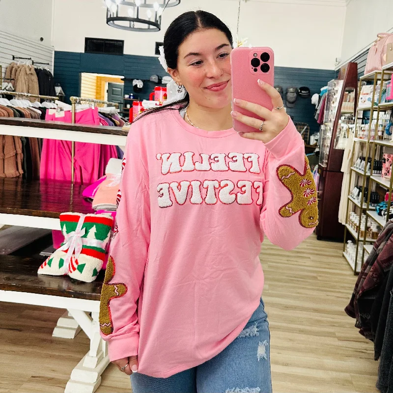 Can't Miss Pink Gingerbread Festive Top