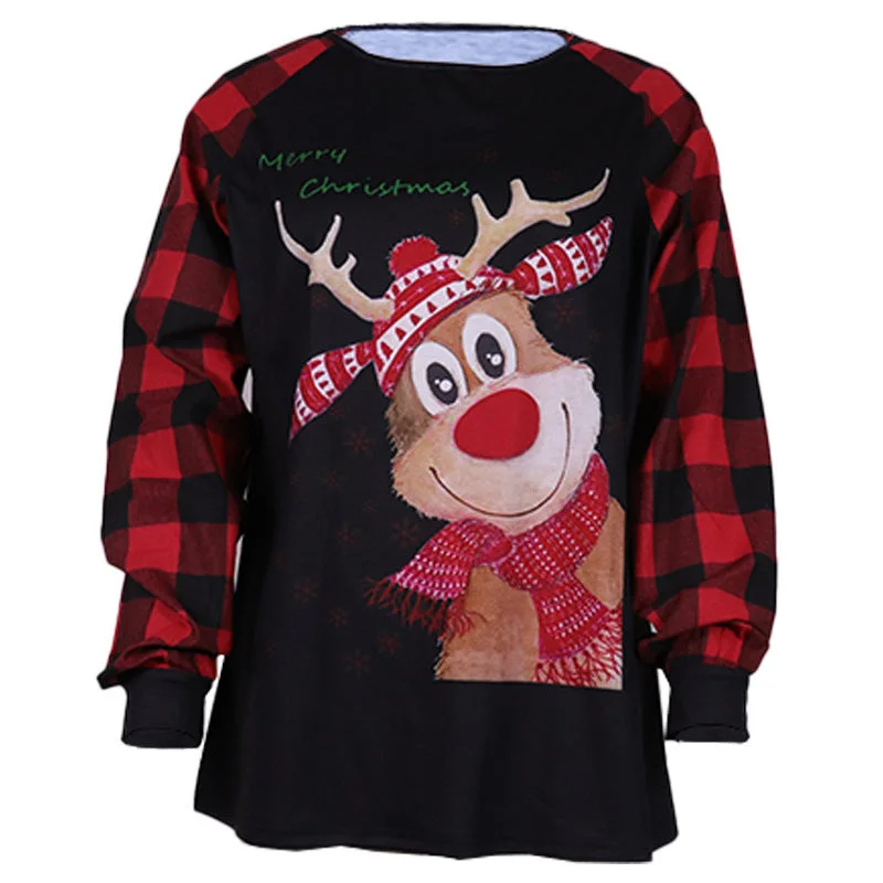 Last Chance Christmas Printed Crew Neck Long Sleeve T-Shirt Wholesale Womens Tops