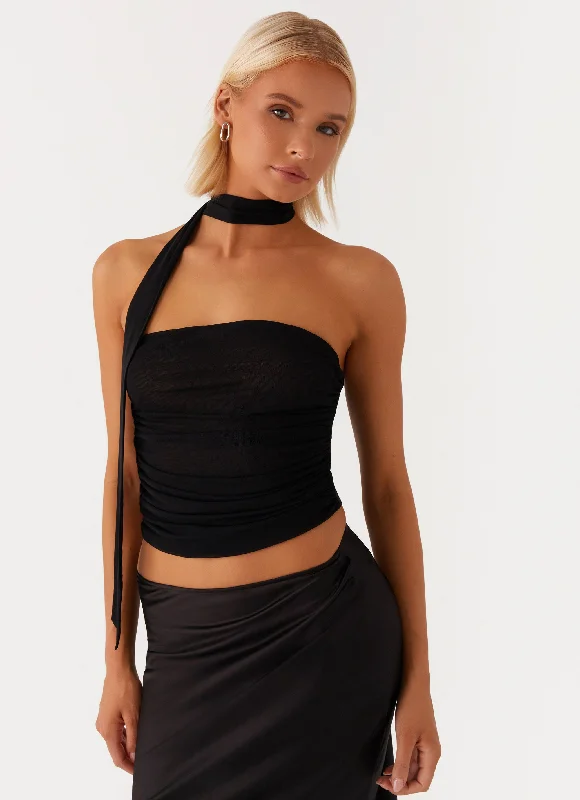 Bargain Blast Hot Like Me Scarf Top - Black