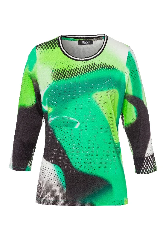 Deal Zone Tuzzi 3/4 Length Round Neck Graphic Printed Tee