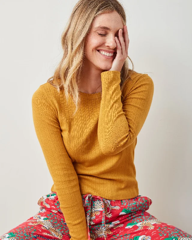 Best Seller Goldenrod - Pointelle Long Sleeve - Shirt