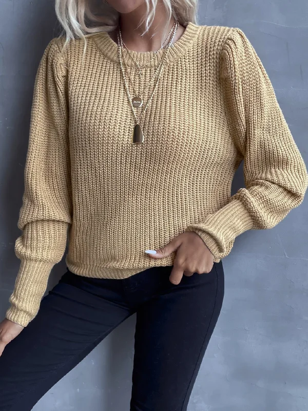 Weekend Specials to Snag Casual Plain Long Sleeve Round Neck Regular Women Sweater