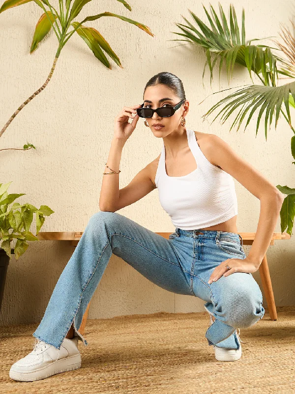 Weekend Discounts to Enjoy Stretchable Square Neck Halter Top