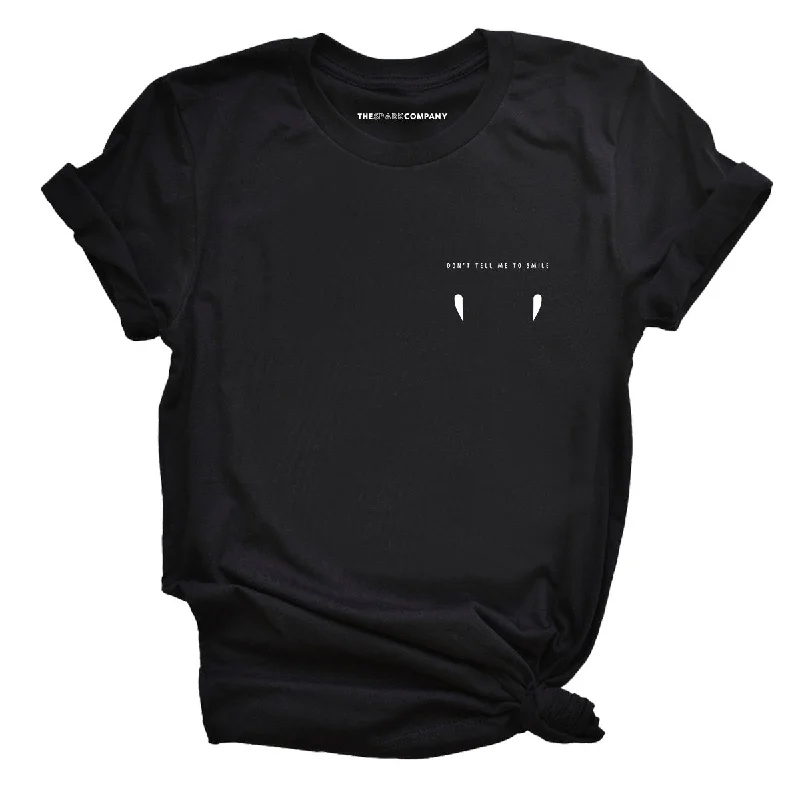 Final Markdown Fangs Don't Tell Me to Smile Halloween Feminist T-Shirt