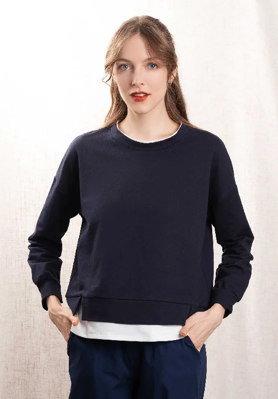 YEAR-End Sale Sweatshirt A1895 Blu-Scuro