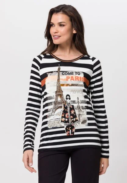 Savings Event Tuzzi Black Striped Long Sleeved Tshirt