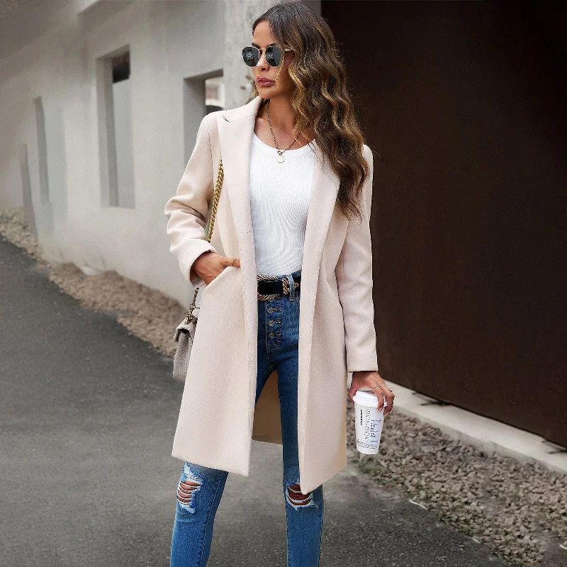 New Deals Temperament Solid Color Tweed Cardigan Coat Wholesale Womens Clothing