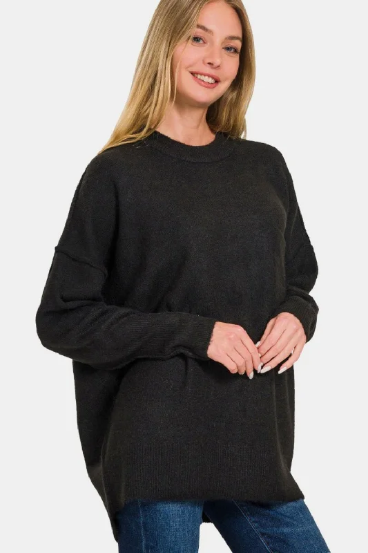 Weekend Special High-Low Hem Drop Shoulder Sweater