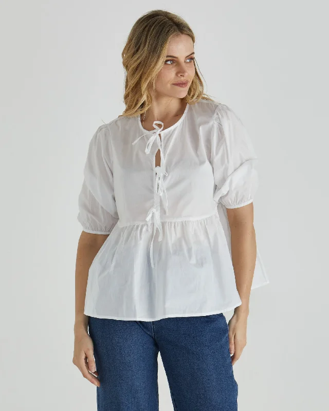 Special Promotion SYLVIE PEPLUM TOP - White