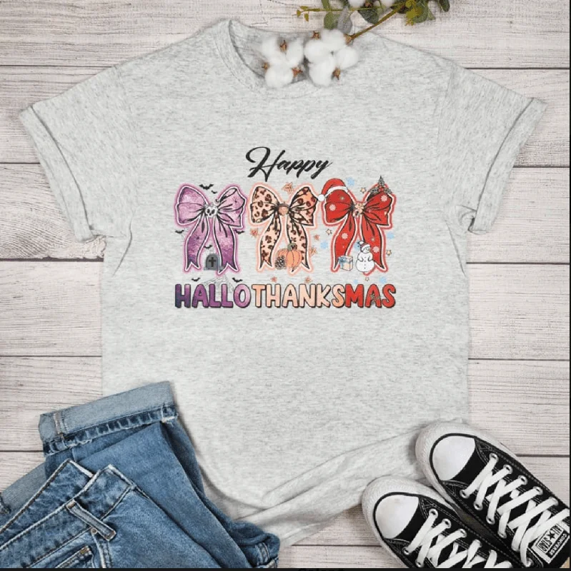 Weekend Offers That Tempt Happy Hallothanksmas Graphic Tee