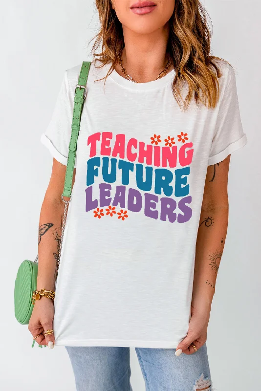 Buy Now Letter Graphic Round Neck Short Sleeve T-Shirt