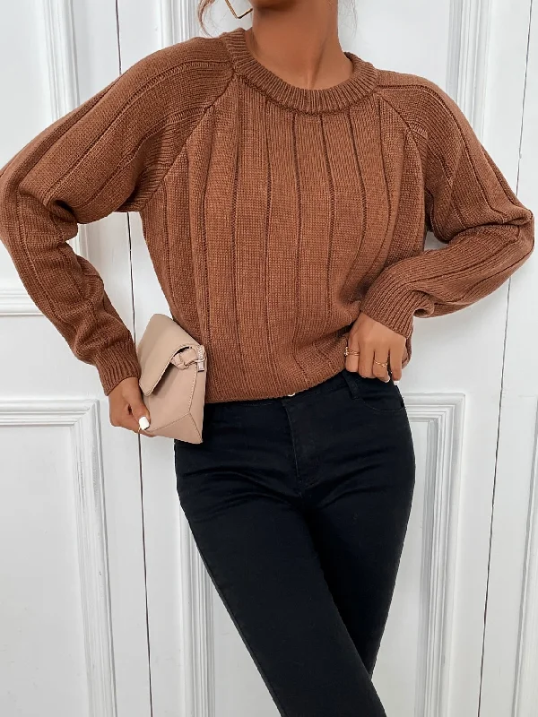 Daily Deals Casual Plain Long Sleeve Round Neck Regular Women Sweater