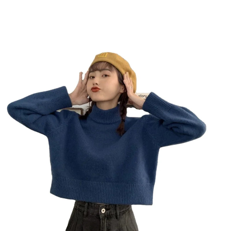 Markdowns 2024 Spring and autumn best-selling high-quality fashion women's solid color two-lapel long-sleeved loose knit pullover sweater