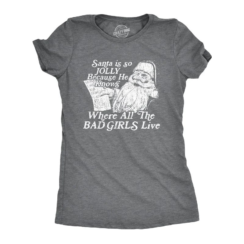 Price Drop Alert Santa Is Jolly Because He Knows Where The Bad Girls Live Women's T Shirt