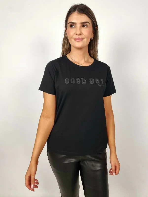 Weekend Offers That Shine Esqualo Black Good Day T-Shirt