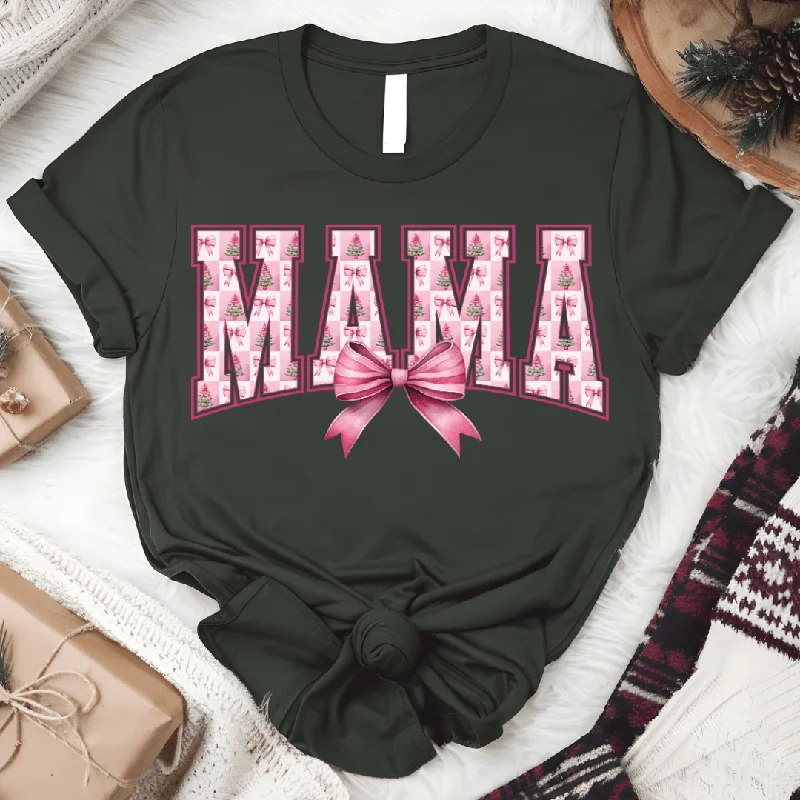 Deal Mania Christmas Mama Bow Graphic Tee