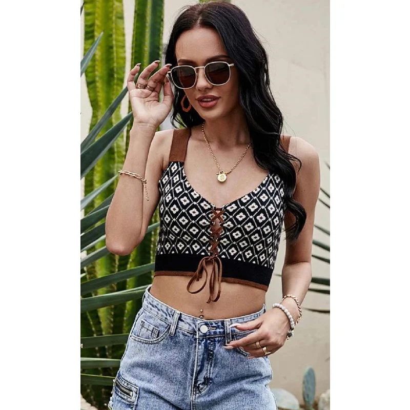 Quick Sale Sleeveless Cropped Sweater Top